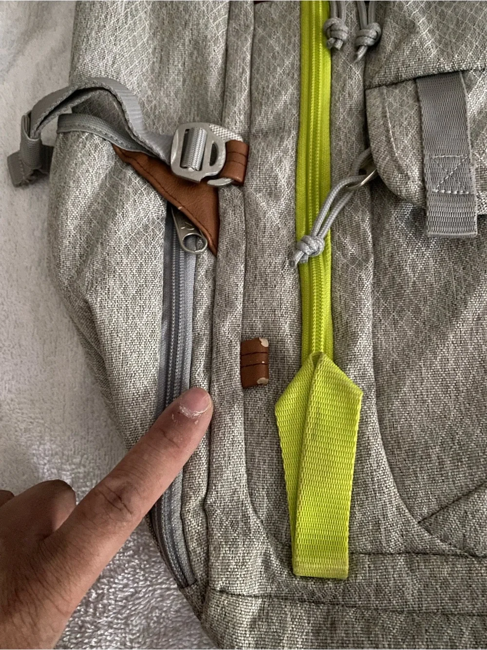 RARE! Jansport Light Gray Backpack with Neon Yellow Accents RARE!